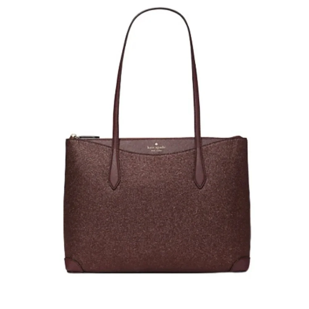 Kate Spade Shimmy Tote Deep Nova Glitter Large Shoulder‎ Bag